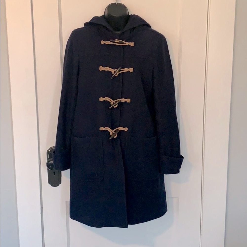 J. Crew Navy Blue Wool Duffle Coat / Toggle Coat